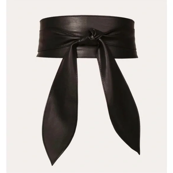 Faux Vegan Leather Wrap Belt Black - Picture 1 of 4